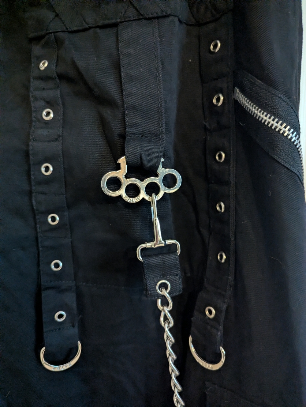 TRIPP NYC Goth Grunge Chain To Chain Pants Large Black - Picture 7 of 14